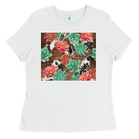 White succulents and cowhide Ladies Tee - TumblerDesignByShophia