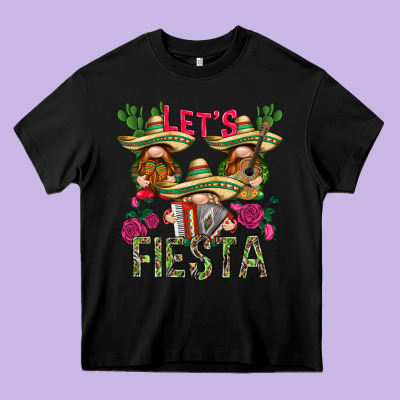 Let's Fiesta With Gnomes Heavy Core Tee Designed By Nancycooperartshop