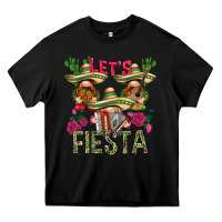 Black Let's Fiesta with gnomes Heavy Core Tee - NancyCooperArtShop