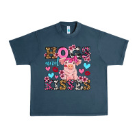 Midnight Navy hogs and kisses pig  olivia Urban Heavy Tee - OliviaCreatesArt