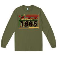 Army Green Juneteenth 1865 Long Sleeve Tee - FaDigitalArtStudio