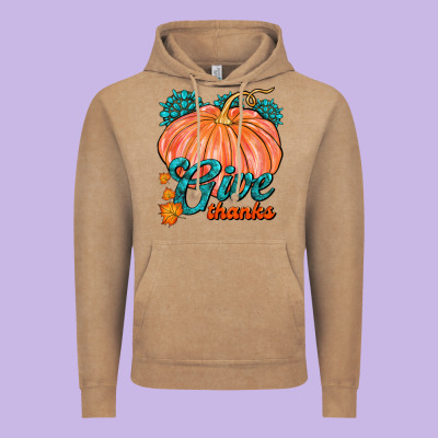 Give Thanks Vintage Hoodie Designed By Fadigitalartstudio