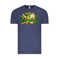 Vintage Denim St. Patrick's Day cat Vintage Tee - HowdyJamesFarm