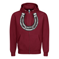 Burgundy horseshoe Zipper Hoodie - BarkalooDesign