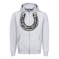 Heather Grey horseshoe Zipper Hoodie - BarkalooDesign