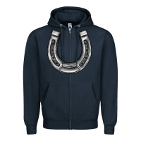 Navy horseshoe Zipper Hoodie - BarkalooDesign