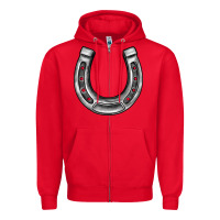 Red horseshoe Zipper Hoodie - BarkalooDesign
