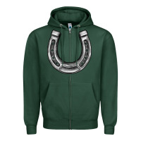Sports Green horseshoe Zipper Hoodie - BarkalooDesign
