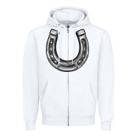 White horseshoe Zipper Hoodie - BarkalooDesign