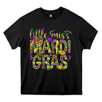 Black Little miss Mardi Gras Heavy Core Tee - NancyCooperArtShop