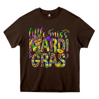 Chocolate Brown Little miss Mardi Gras Heavy Core Tee - NancyCooperArtShop