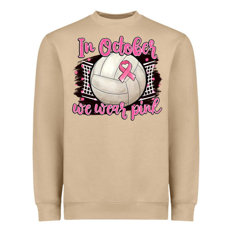 In October We Wear Pink Volleyball Heavyweight Sweatshirt by BarkalooDesign | Teevron