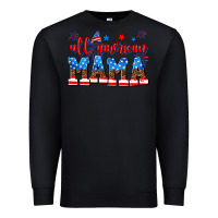 Black all american mama Premium Sweatshirt - AdoDesignShop