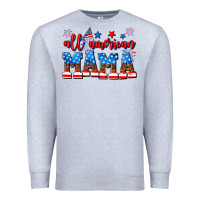 Heather Grey all american mama Premium Sweatshirt - AdoDesignShop