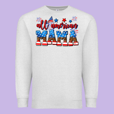 All American Mama Premium Sweatshirt Designed By Adodesignshop