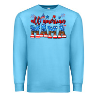 Ocean Blue all american mama Premium Sweatshirt - AdoDesignShop