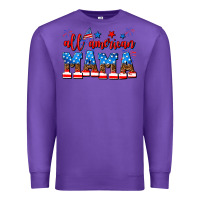 Purple all american mama Premium Sweatshirt - AdoDesignShop
