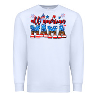 White all american mama Premium Sweatshirt - AdoDesignShop