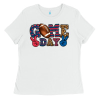 White Game day red and blue Ladies Tee - HowdyJamesFarm