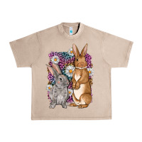 French Oak Bunnys Easter with leopard background Urban Heavy Tee - OliviaCreatesArt