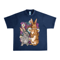 Navy Bunnys Easter with leopard background Urban Heavy Tee - OliviaCreatesArt