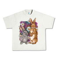 Pistachio Bunnys Easter with leopard background Urban Heavy Tee - OliviaCreatesArt