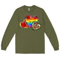 Army Green Pride hearts Long Sleeve Tee - FaDigitalArtStudio