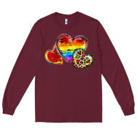 Burgundy Pride hearts Long Sleeve Tee - FaDigitalArtStudio