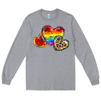 Heather Grey Pride hearts Long Sleeve Tee - FaDigitalArtStudio