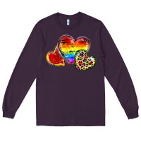 Plum Pride hearts Long Sleeve Tee - FaDigitalArtStudio