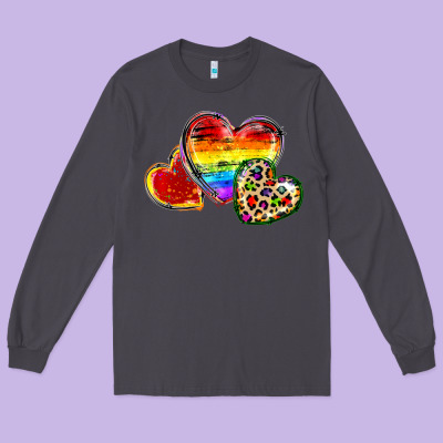 Pride Hearts Long Sleeve Tee Designed By Fadigitalartstudio