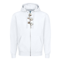 White cotton Zipper Hoodie - BarkalooDesign