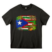 Asphalt Mexico and Puerto Rico flag Heavy Core Tee - texasbilliewilder