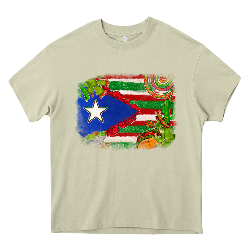 Mexico And Puerto Rico Flag Heavy Core Tee by texasbilliewilder | Teevron