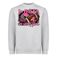Heather Grey in october we wear pink with football Heavyweight Sweatshirt - BarkalooDesign