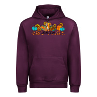 Mauve Wine hello fall pumpkin sunflower Urban Hoodie - JahusDesignShop