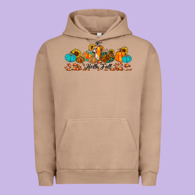 Hello Fall Pumpkin Sunflower Urban Hoodie Designed By Jahusdesignshop