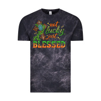 Cloud Black Not lucky just Blessed with Cross St. Patricks day Vintage Tee - HowdyJamesFarm