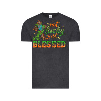 Vintage Black Not lucky just Blessed with Cross St. Patricks day Vintage Tee - HowdyJamesFarm