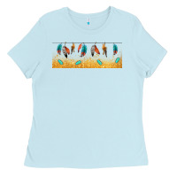Baby Blue native American feathers Ladies Tee - TumblerDesignByShophia