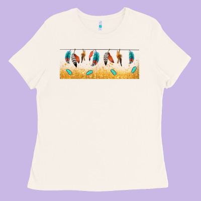 Native American Feathers Ladies Tee Designed By Tumblerdesignbyshophia