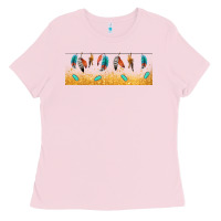Bubblegum Pink native American feathers Ladies Tee - TumblerDesignByShophia