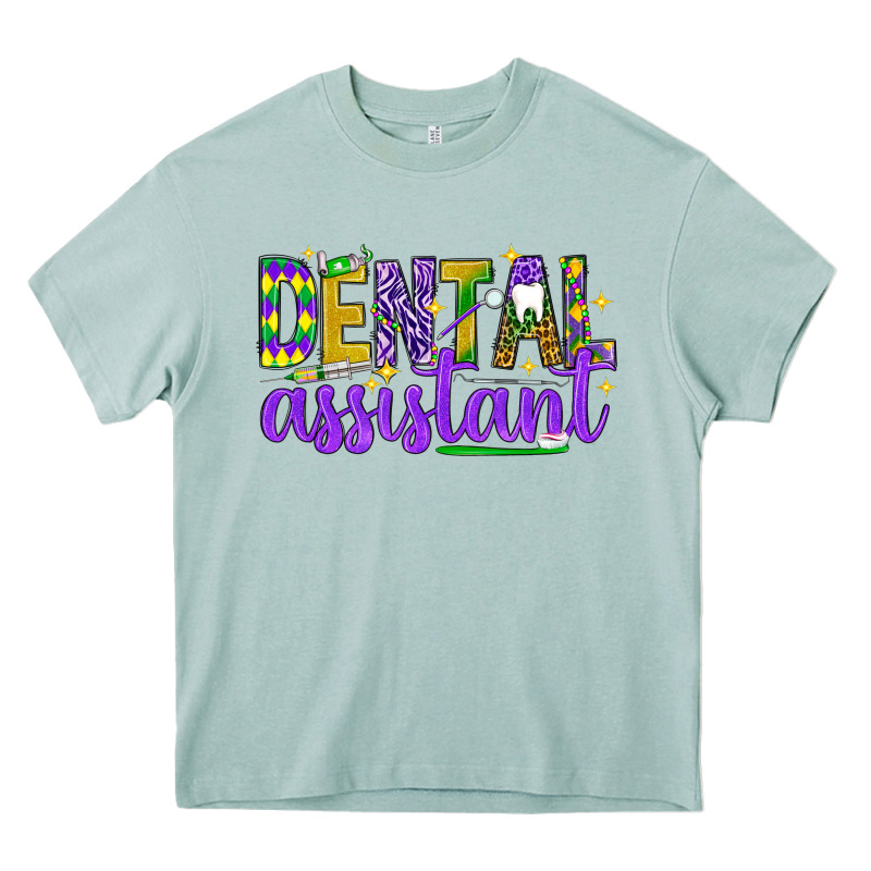 Mardi Gras Dental Assistant Heavy Core Tee by NancyCooperArtShop | Teevron