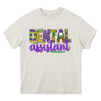 Cream Mardi Gras Dental Assistant Heavy Core Tee - NancyCooperArtShop