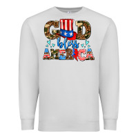Dove Grey god bless america Premium Sweatshirt - AdoDesignShop
