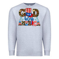 Heather Grey god bless america Premium Sweatshirt - AdoDesignShop