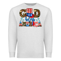 Oatmeal Heather god bless america Premium Sweatshirt - AdoDesignShop