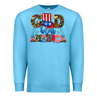 Ocean Blue god bless america Premium Sweatshirt - AdoDesignShop