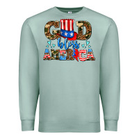 Seafoam god bless america Premium Sweatshirt - AdoDesignShop