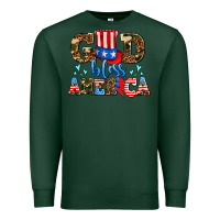 Sports Green god bless america Premium Sweatshirt - AdoDesignShop